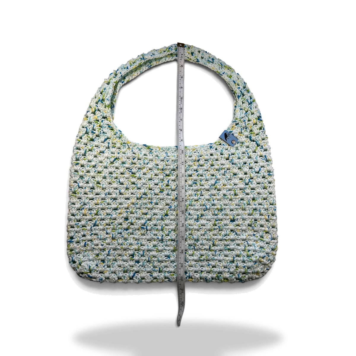 Confetti Crochet Boho Bag - Cream with Blue / Green / Yellow Speckle