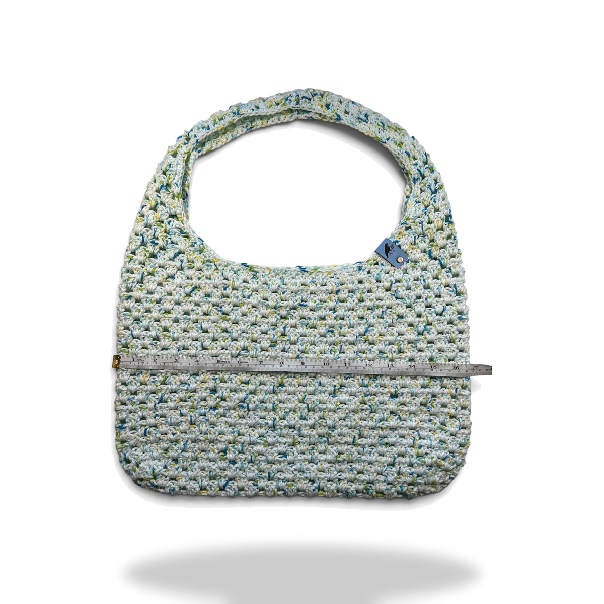 Confetti Crochet Boho Bag - Cream with Blue / Green / Yellow Speckle