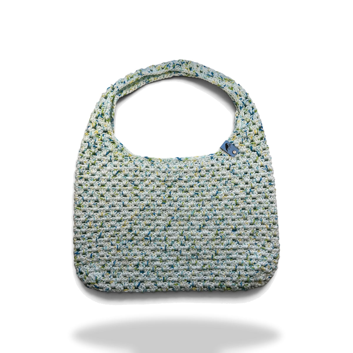 Confetti Crochet Boho Bag - Cream with Blue / Green / Yellow Speckle