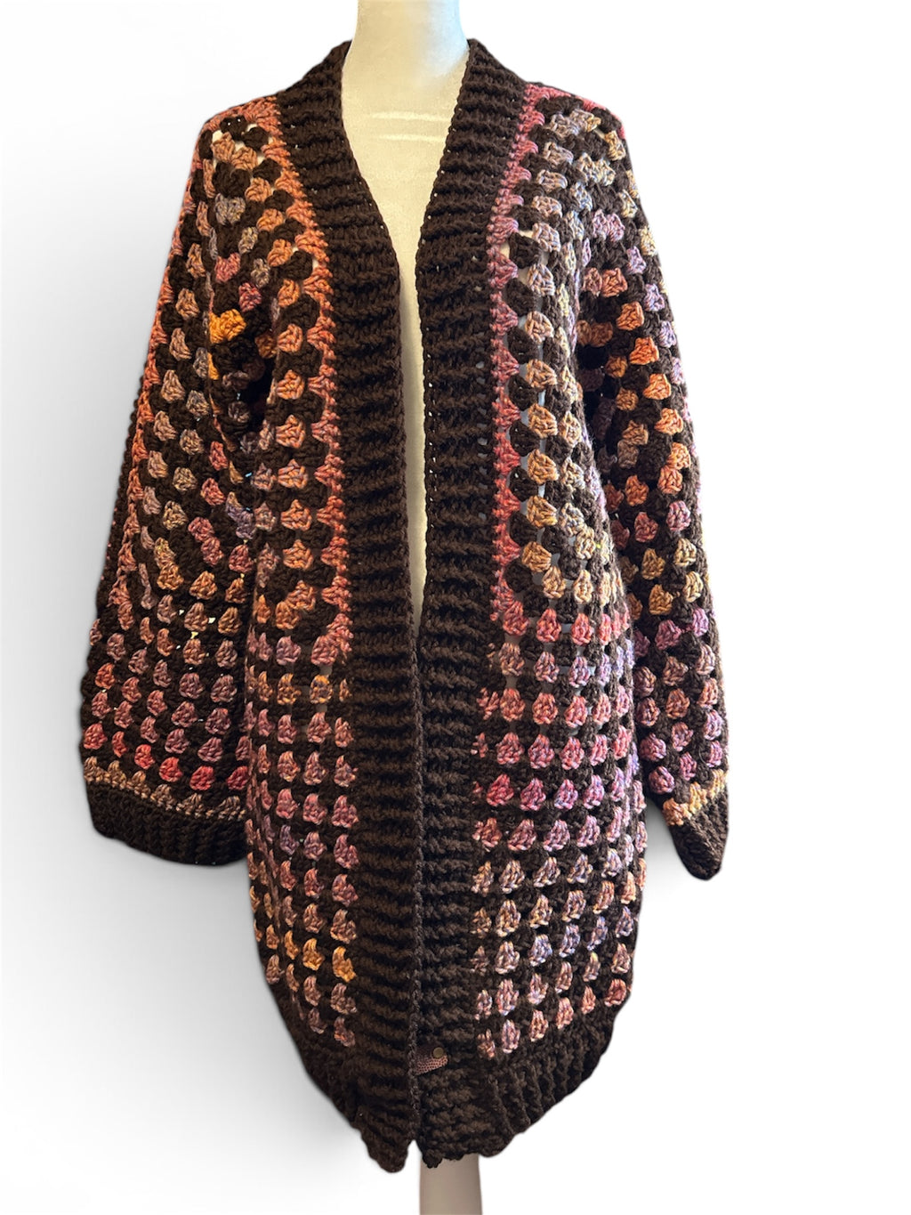 Autumn Confetti Hexa Cardigan - Oversized Granny Cardigan