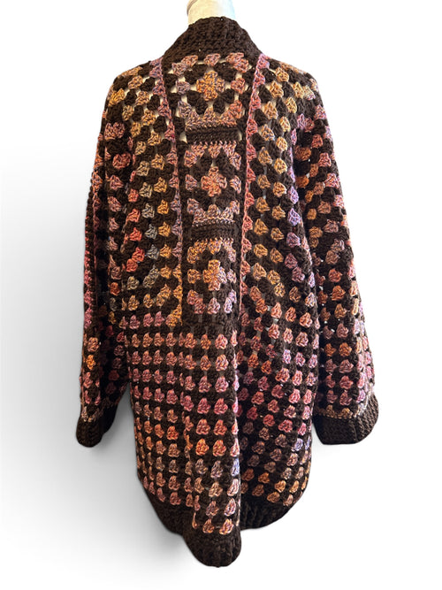 Autumn Confetti Hexa Cardigan - Oversized Granny Cardigan