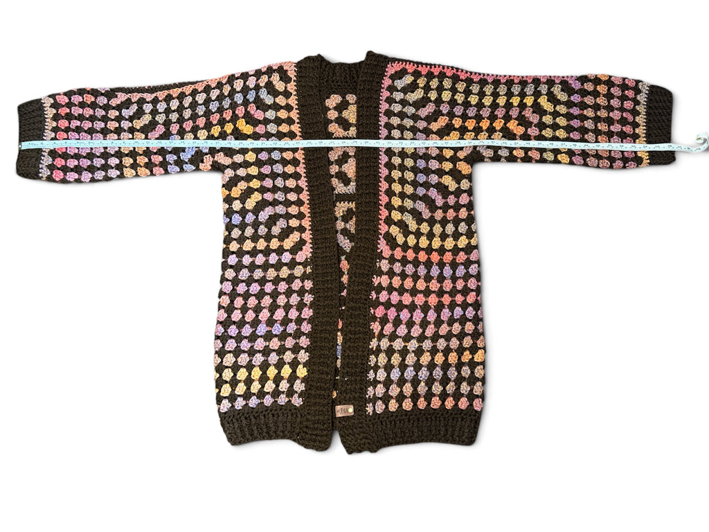 Autumn Confetti Hexa Cardigan - Oversized Granny Cardigan